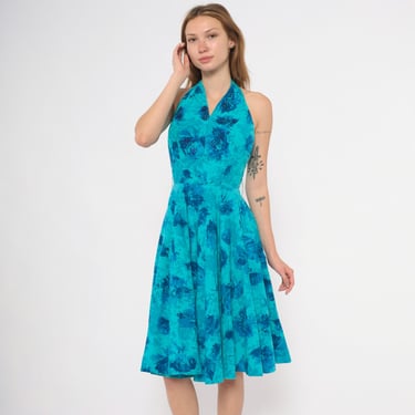 Vintage Emerald Green Circle Skirt Halter Dress | Little Spark Vintage -  Los Angeles, CA | ATTIC