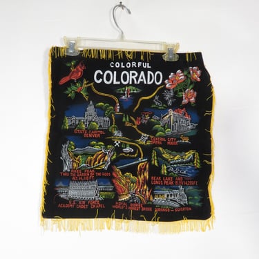 Vintage Colorado Velvet Painted Souvenir Pillow Cover 