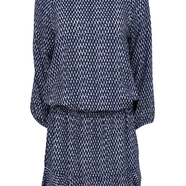 Joie - Navy &amp; White Spotted Drop Waist Dress Sz S