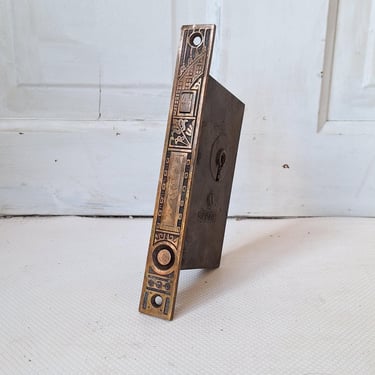 Ornate Bronze Pocket Door Mortise Locks, Pocket Door Pulls, Antique Pocket Door Lock, Lock for Sliding Door 070101 
