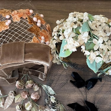 vintage 1950s hat lot collection of whimsy fascinator hats millinery 