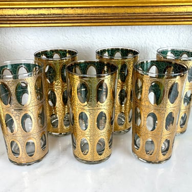 Vintage Culver Pisa Glassware/ Set of 6 highballs 