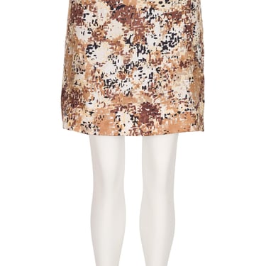 Prada 2000s Abstract Print Silk Twill Vintage Pencil Skirt Sz S 