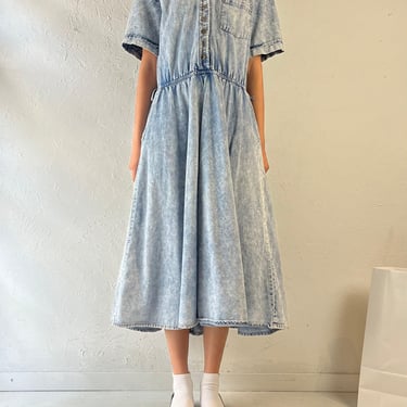 90s ‘Two Roads’ Denim Dress / Medium 