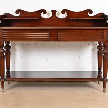 Baker Furniture Victorian Carved Mahogany Sideboard Buffet or Console Table