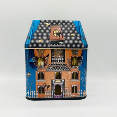 Partylite Tin Halloween Cutout Detailed Ghost Haunted House Tealight Votive by LeChalet