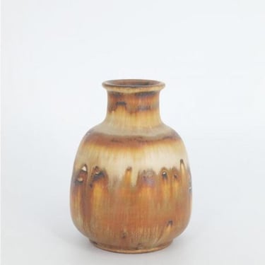 Small Mid-Century Scandinavian Modern Collectible Brown Stoneware Vase by Gunnar Borg for Höganäs Keramik, 1960s 