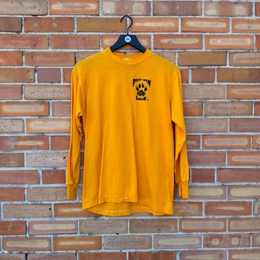 vintage 80s yellow long sleeve  rocky mountain lobos tee / m medium 