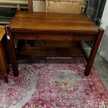 Oak wood mission style desk. 42.5” x 27” x 29.5” 