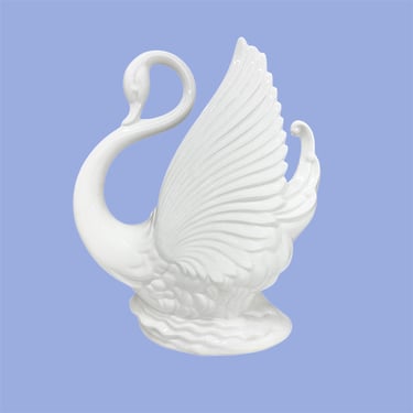 Vintage TV Lamp Retro 1950s Maddum of California + Mid Century Modern + Swan + Ceramic + Accent Lighting + Planter + MCM + Table Decor 