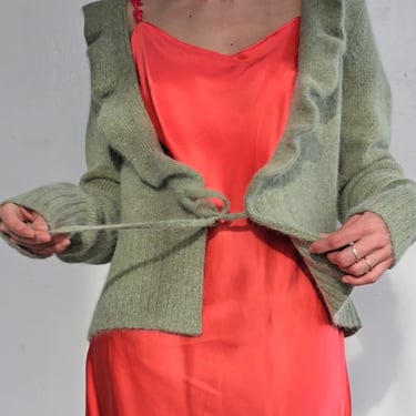 Sage Angora Ruffle Knit (L)