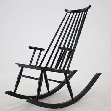 1960s Varjosen Puunjalostus Beech Rocking Chair, Finland 