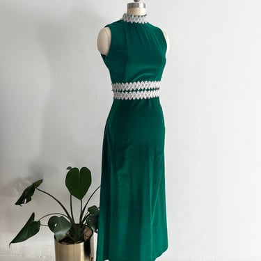 60s Emerald Velvet Mock Neck