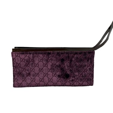 Gucci Purple Logo Velvet Wristlet