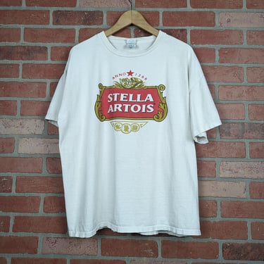 Vintage 00s Y2k Stella Artois Beer ORIGINAL Alcohol Tee - Extra Large 