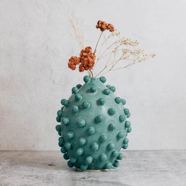 Teal Ceramic Vase | Modern Ceramic Vase | Unique Art Object | Ceramic Sculpture | Interior Design | Modern Decor | Turquoise Glaze | Quirky 