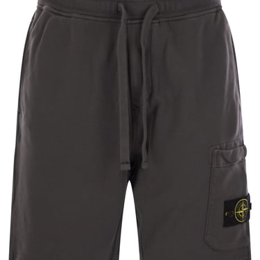 Stone Island Men Cargo Bermuda Shorts With Pockets And Drawstring Waistband