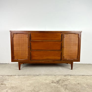 Mid-Century Credenza With Cane Front Doors 
