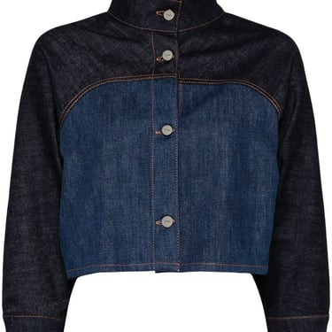 Fendi Women Two-Tone Denim Cropped Jacket