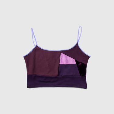 Purple 'all-over reroll' cropped tank top