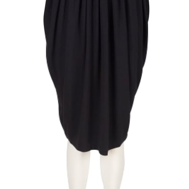 Plein Sud 1980s Vintage Black Jersey High-Waisted Tulip Skirt Sz XS S 