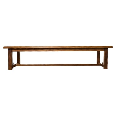 Monumental Country French Oak Farmhouse Trestle Dining Table