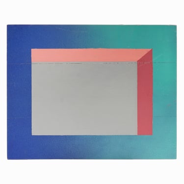 Josef Albers Style Abstract Painting Acrylic on Gallery Cradle Panel 