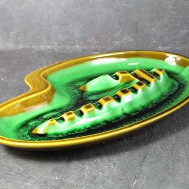 Vintage Atomic Ashtray | 1960s Ceramic Ashtray Emerald Green | MCM Trinket Dish | Bixley Shop 