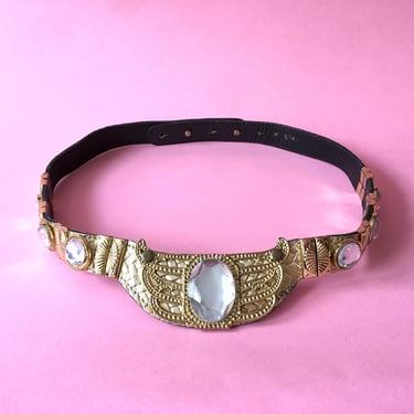 Glam Gold Vintage Leather Belt 