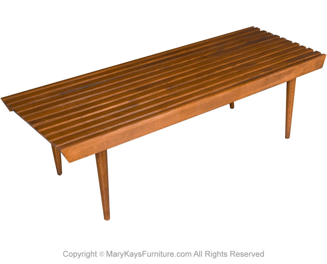 Mid Century Slatted Wood Bench Coffee Table George | Mary Kay's ...