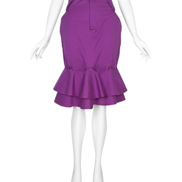 Thierry Mugler Vintage SS 1980 Purple and Orange Detachable Ruffle Skirt