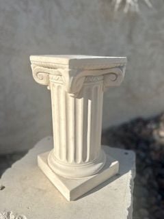 One - off white plaster Roman pillar / plant stand