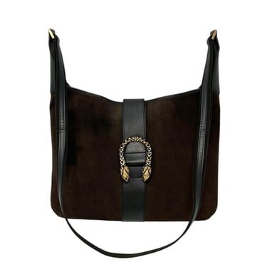 Gucci Brown Suede Large Shoudler Bag