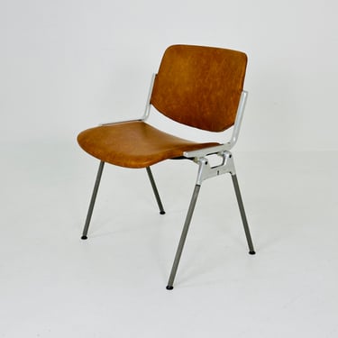 Mid century Italian leather Castelli Chair by Giancarlo Piretti 1980s 