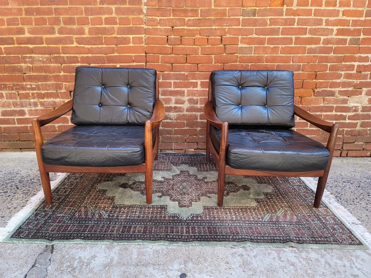 Pair of Danish Lowback Easy Chairs