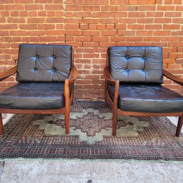 Pair of Danish Lowback Easy Chairs