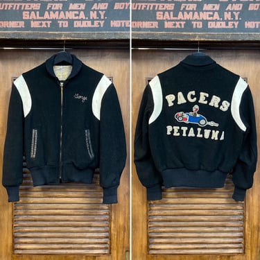 Vintage 1950’s “Pacers” Hot Rod Car Club Wool Rockabilly Jacket, Original, 50’s Vintage Clothing 