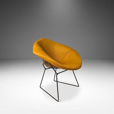 Mid-Century Modern "Diamond" Chair in New Italian Leather by Harry Bertoia for Knoll, USA, c. 1960s 