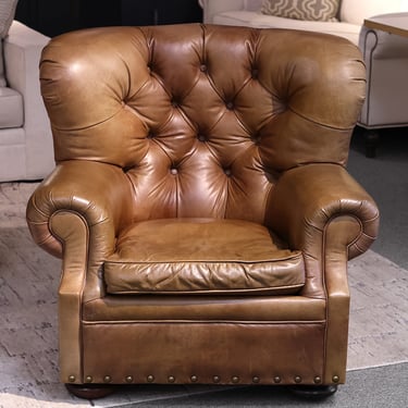 Restoration Hardware Leather Tufted Chair