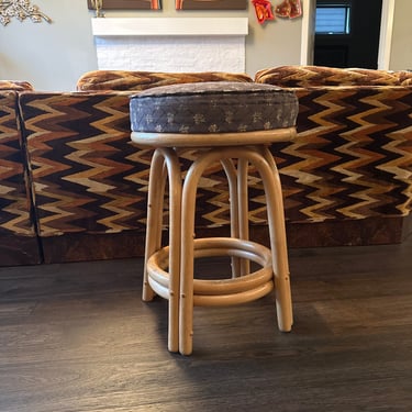 Vintage Bamboo Stool Counter Height 