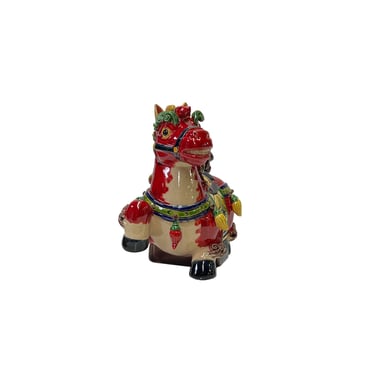 Handmade Red Small Ceramic Artistic Horse Figure Display Art ws3235E 