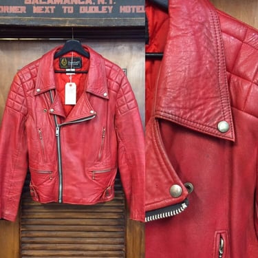 Vintage 1980’s U.K. “Belstaff” Label MC Leather Jacket, Punk, Padded Leather, Motorcycle Jacket, 80’s Era, Vintage Clothing 