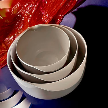 Vintage MidCentury Modern Great Graduated Large Set Three Bowls Rosti Denmark Plastic Decorative Useful Design Kitchen Decor 