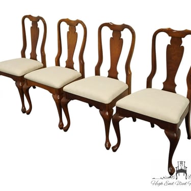 Set of 4 CRESENT FURNITURE Solid Cherry Traditional Style Dining Side Chairs 