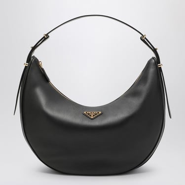 Prada Prada Arqué Black Large Leather Shoulder Bag Women
