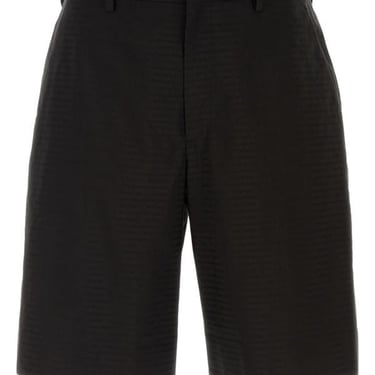 Prada Man Black Cotton Bermuda Shorts