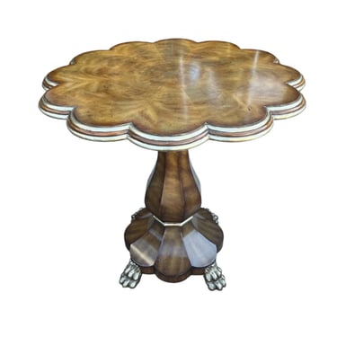 Maitland Smith Chippendale Style Burl Mahogany Side Table with Claw Feet