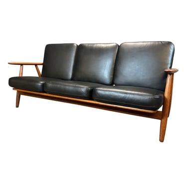 Vintage Danish Mid Century Modern "Cigar" Ge-240 Sofa by Hans Wagner for Getama 