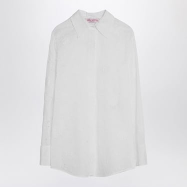 Valentino Ivory Organdis Daisy Shirt Women