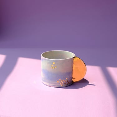 Double Espresso Cup with Gold Handle 